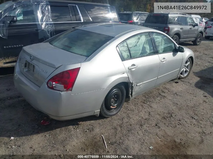 2006 Nissan Maxima 3.5 Se VIN: 1N4BA41E26C849972 Lot: 40775559