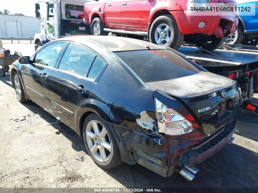 2006 Nissan Maxima 3.5 Se VIN: 1N4BA41E66C811242 Lot: 40846788