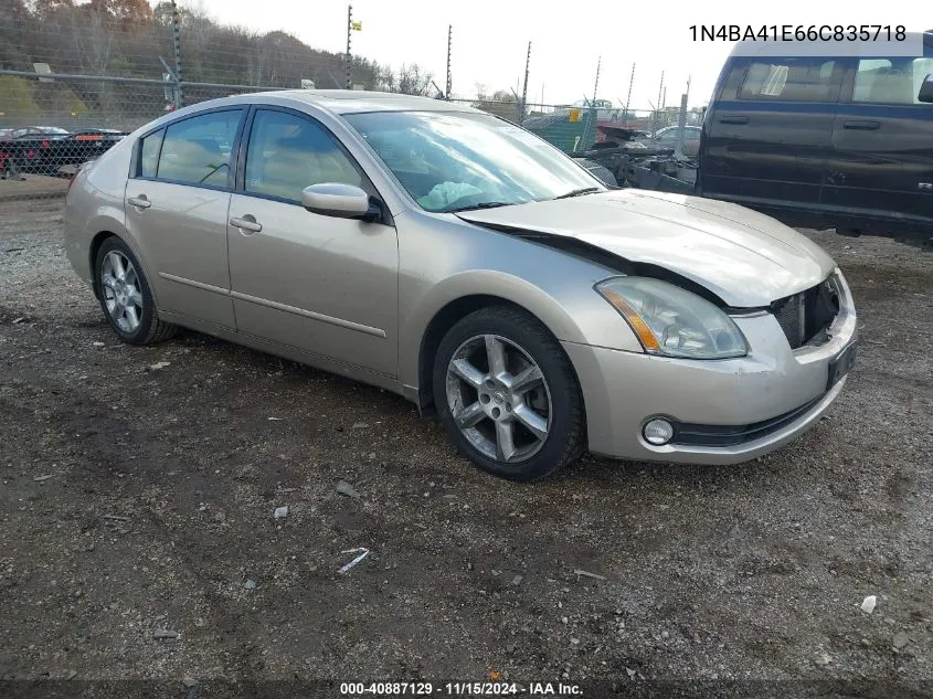 2006 Nissan Maxima 3.5 Se VIN: 1N4BA41E66C835718 Lot: 40887129