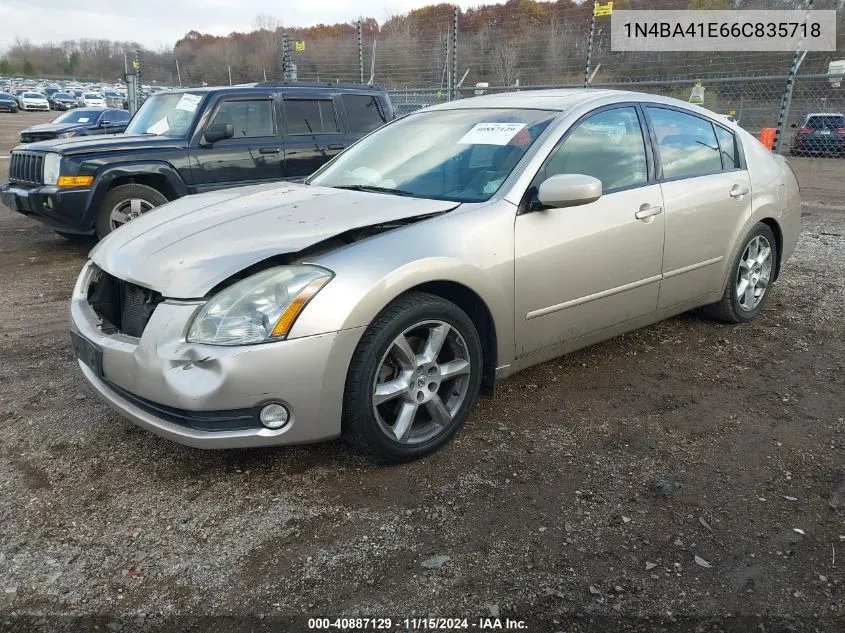 2006 Nissan Maxima 3.5 Se VIN: 1N4BA41E66C835718 Lot: 40887129