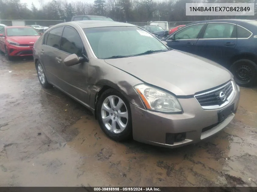 2007 Nissan Maxima 3.5 Sl VIN: 1N4BA41EX7C842849 Lot: 39418110