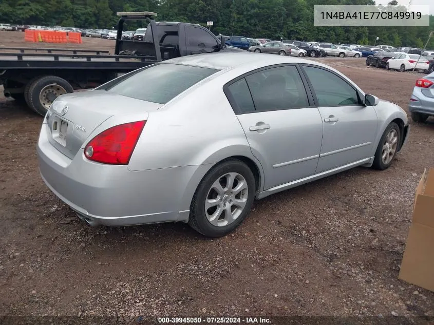 2007 Nissan Maxima 3.5 Sl VIN: 1N4BA41E77C849919 Lot: 39945050