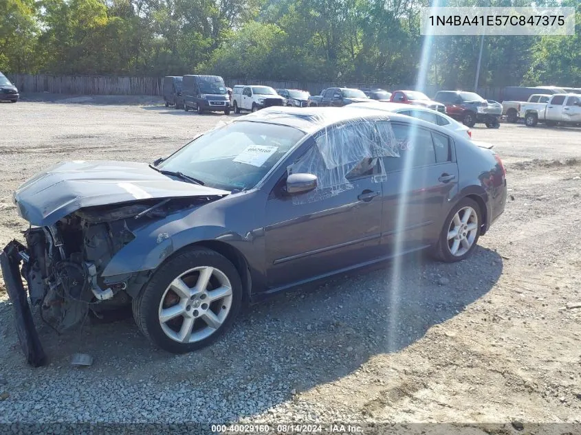 2007 Nissan Maxima 3.5 Se VIN: 1N4BA41E57C847375 Lot: 40029160