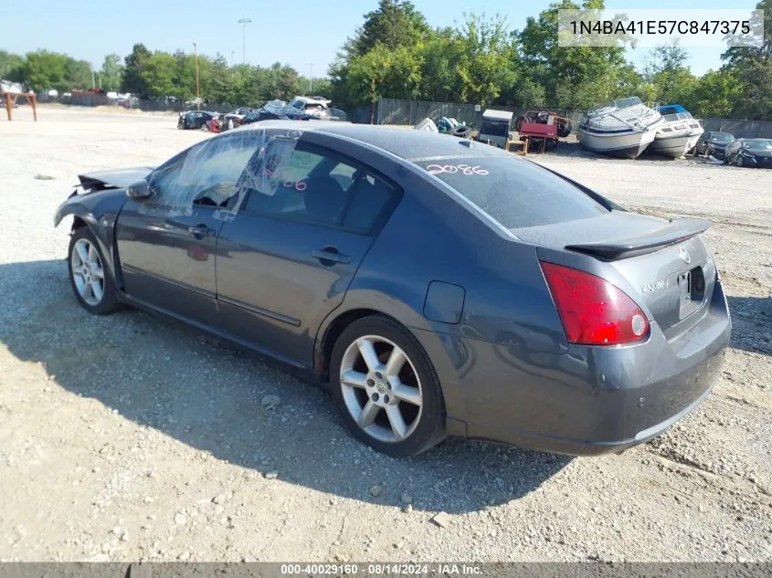 2007 Nissan Maxima 3.5 Se VIN: 1N4BA41E57C847375 Lot: 40029160