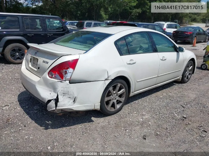 1N4BA41E17C817015 2007 Nissan Maxima 3.5 Se