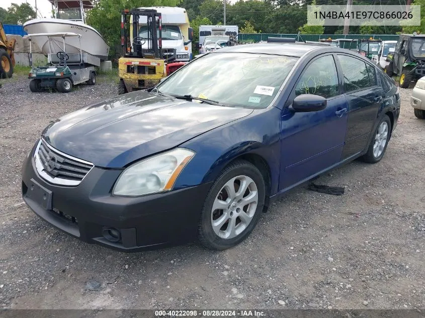 2007 Nissan Maxima 3.5 Sl VIN: 1N4BA41E97C866026 Lot: 40222098