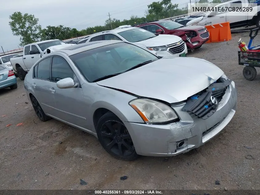 2007 Nissan Maxima 3.5 Se VIN: 1N4BA41E67C826289 Lot: 40255361