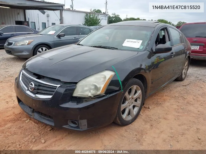 2007 Nissan Maxima 3.5 Se VIN: 1N4BA41E47C815520 Lot: 40284075