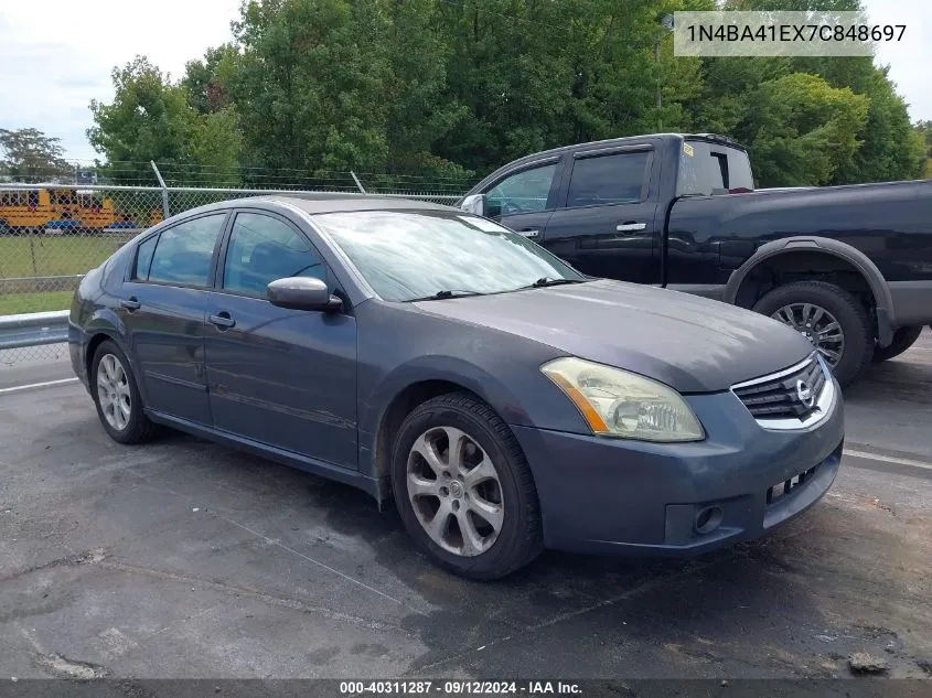 2007 Nissan Maxima 3.5 Sl VIN: 1N4BA41EX7C848697 Lot: 40311287