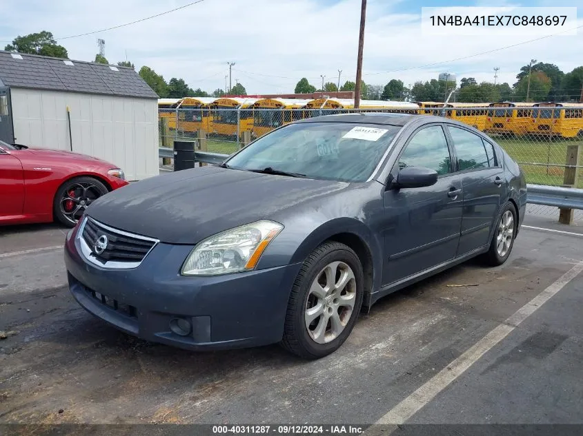 2007 Nissan Maxima 3.5 Sl VIN: 1N4BA41EX7C848697 Lot: 40311287