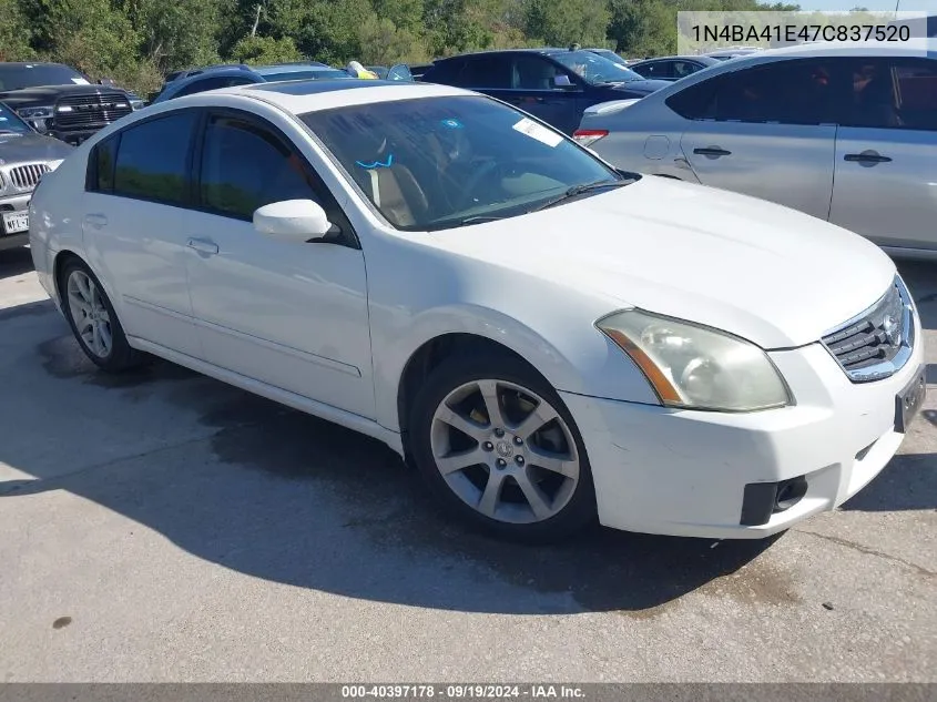 2007 Nissan Maxima 3.5 Se VIN: 1N4BA41E47C837520 Lot: 40397178