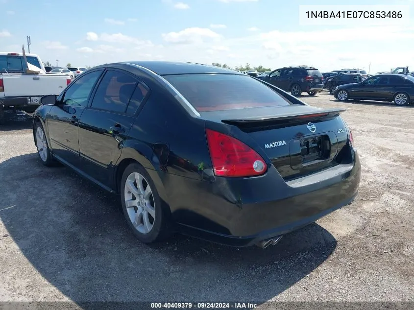 2007 Nissan Maxima 3.5 Se VIN: 1N4BA41E07C853486 Lot: 40409379