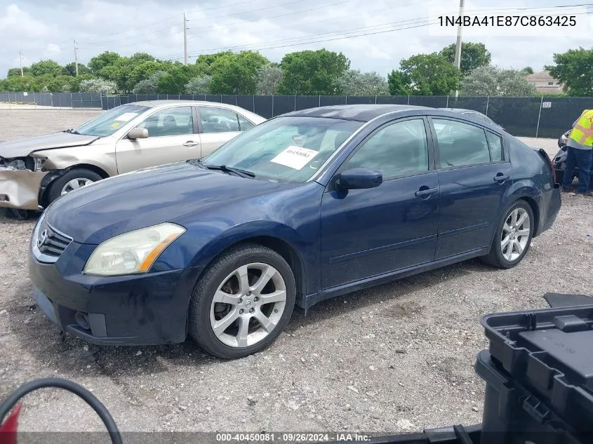 2007 Nissan Maxima 3.5 Se VIN: 1N4BA41E87C863425 Lot: 40450081