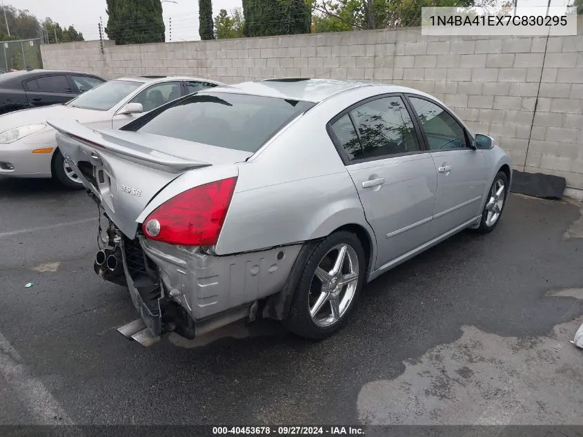 2007 Nissan Maxima 3.5 Se VIN: 1N4BA41EX7C830295 Lot: 40453678