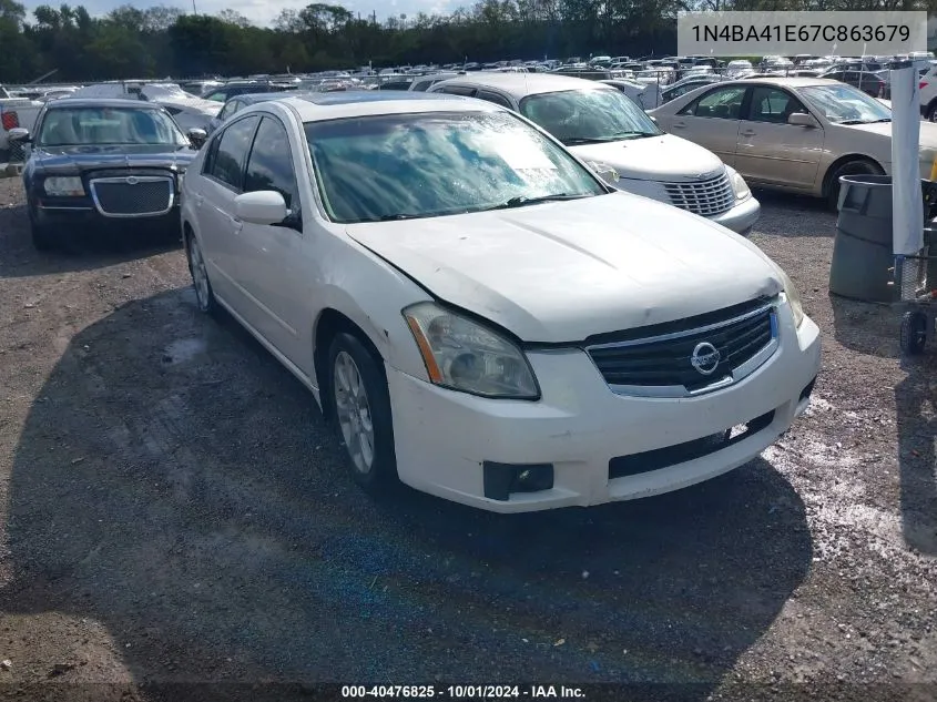 2007 Nissan Maxima 3.5 Sl VIN: 1N4BA41E67C863679 Lot: 40476825