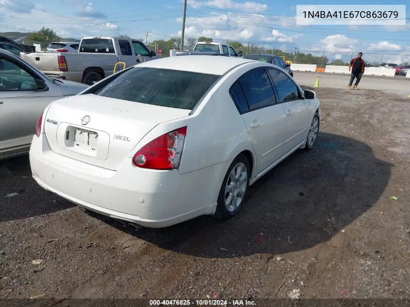 2007 Nissan Maxima 3.5 Sl VIN: 1N4BA41E67C863679 Lot: 40476825