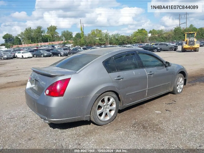 2007 Nissan Maxima 3.5 Sl VIN: 1N4BA41E07C844089 Lot: 40477665