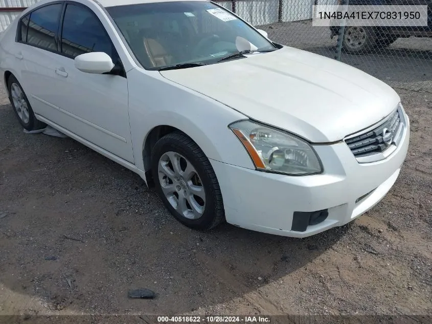 2007 Nissan Maxima 3.5 Sl VIN: 1N4BA41EX7C831950 Lot: 40518622