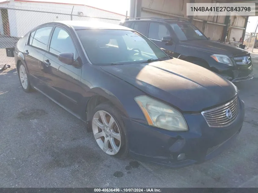 2007 Nissan Maxima 3.5 Se VIN: 1N4BA41E27C843798 Lot: 40536496