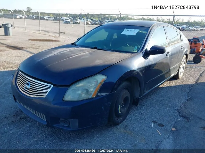 2007 Nissan Maxima 3.5 Se VIN: 1N4BA41E27C843798 Lot: 40536496