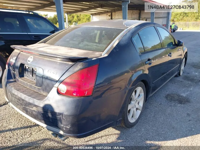 2007 Nissan Maxima 3.5 Se VIN: 1N4BA41E27C843798 Lot: 40536496