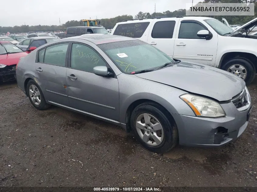 2007 Nissan Maxima 3.5 Sl VIN: 1N4BA41E87C865952 Lot: 40539979