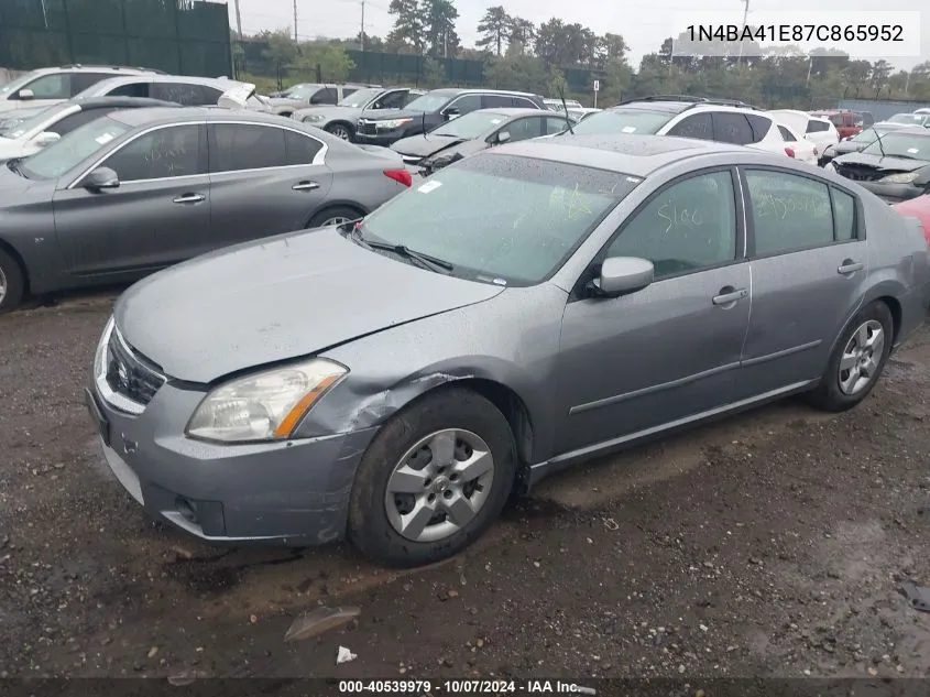 2007 Nissan Maxima 3.5 Sl VIN: 1N4BA41E87C865952 Lot: 40539979