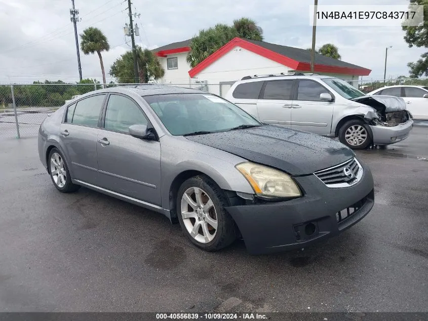 2007 Nissan Maxima 3.5 Se VIN: 1N4BA41E97C843717 Lot: 40556839