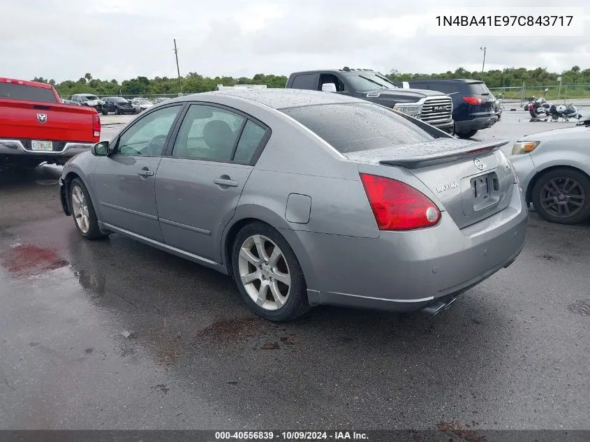 2007 Nissan Maxima 3.5 Se VIN: 1N4BA41E97C843717 Lot: 40556839