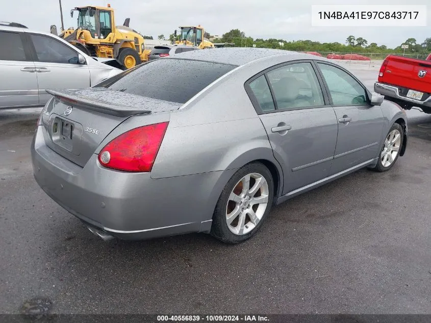 2007 Nissan Maxima 3.5 Se VIN: 1N4BA41E97C843717 Lot: 40556839