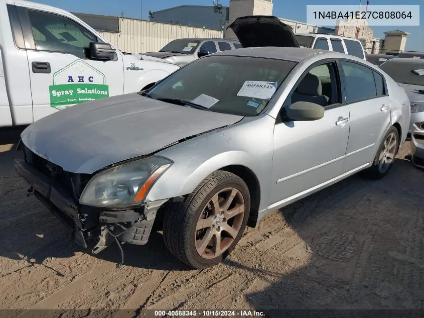 2007 Nissan Maxima 3.5 Se VIN: 1N4BA41E27C808064 Lot: 40588345