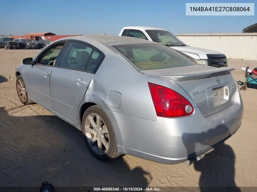 2007 Nissan Maxima 3.5 Se VIN: 1N4BA41E27C808064 Lot: 40588345