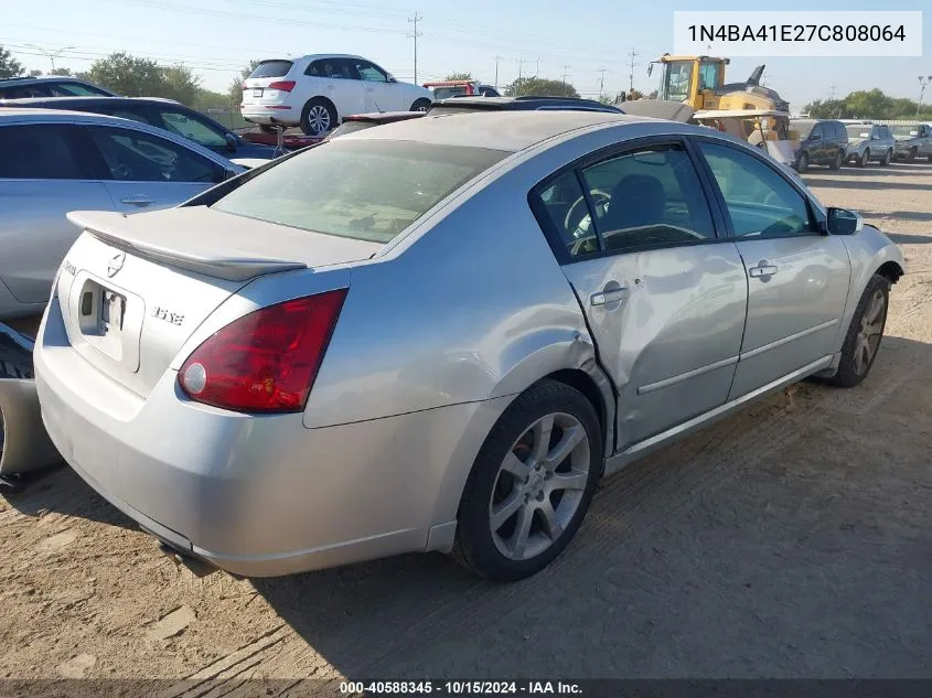 2007 Nissan Maxima 3.5 Se VIN: 1N4BA41E27C808064 Lot: 40588345