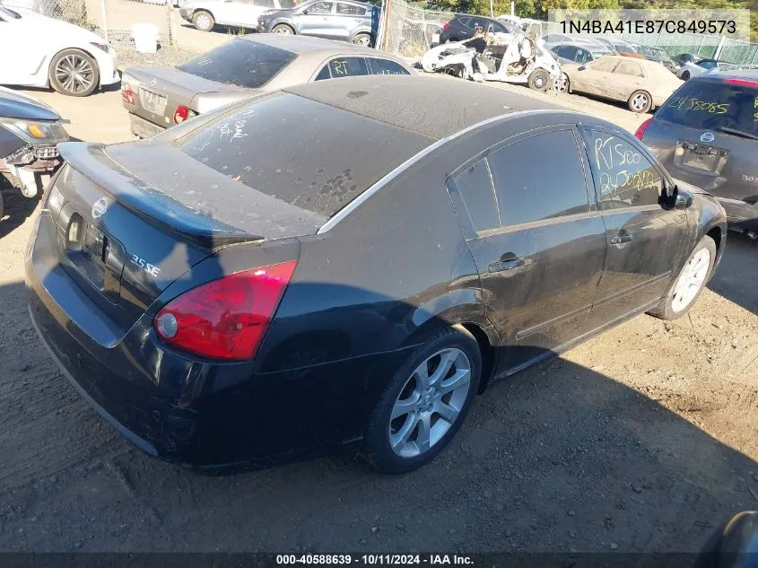 2007 Nissan Maxima 3.5 Se VIN: 1N4BA41E87C849573 Lot: 40588639