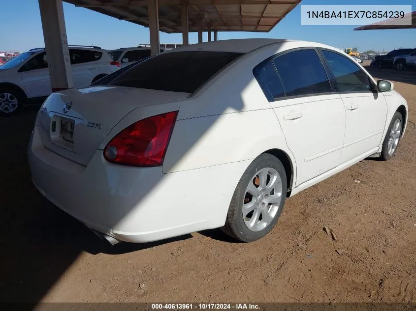 2007 Nissan Maxima 3.5 Sl VIN: 1N4BA41EX7C854239 Lot: 40613961