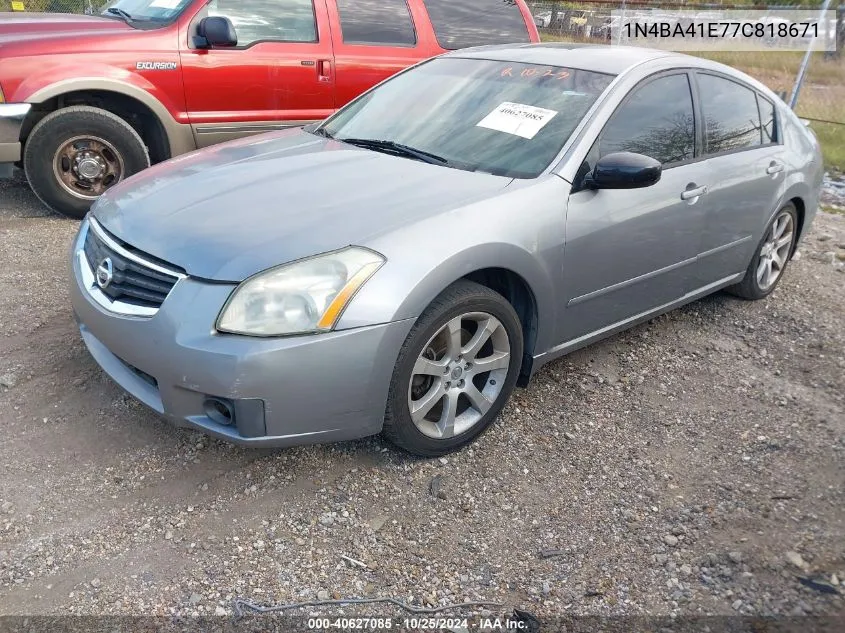 2007 Nissan Maxima 3.5 Se VIN: 1N4BA41E77C818671 Lot: 40627085