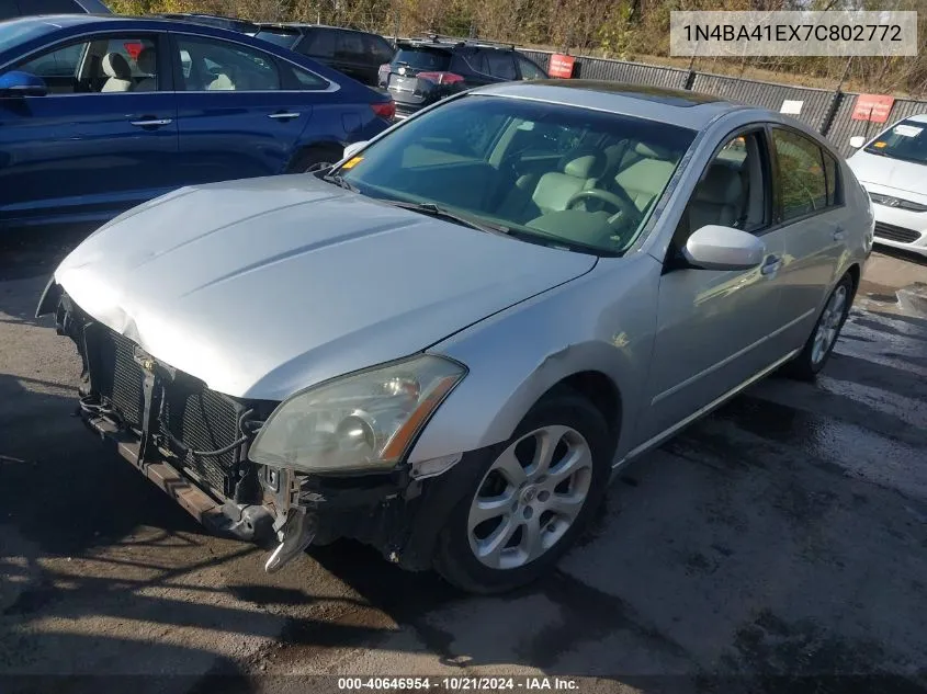 2007 Nissan Maxima 3.5 Sl VIN: 1N4BA41EX7C802772 Lot: 40646954