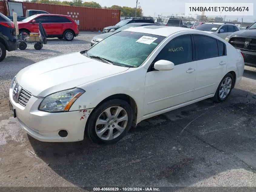 2007 Nissan Maxima 3.5 Sl VIN: 1N4BA41E17C864674 Lot: 40660829