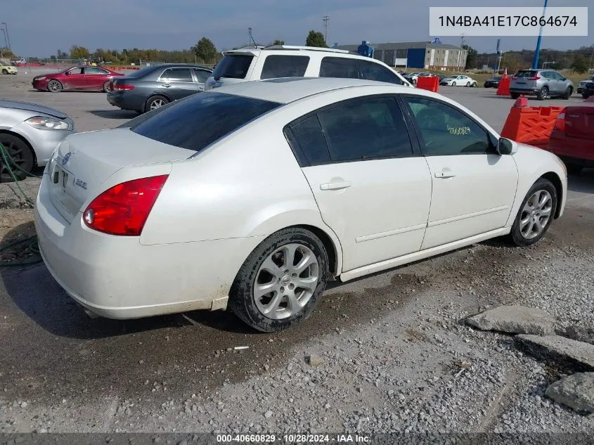 2007 Nissan Maxima 3.5 Sl VIN: 1N4BA41E17C864674 Lot: 40660829