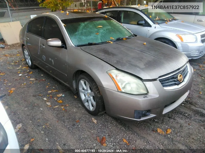 2007 Nissan Maxima 3.5 Se VIN: 1N4BA41E37C857922 Lot: 40677193