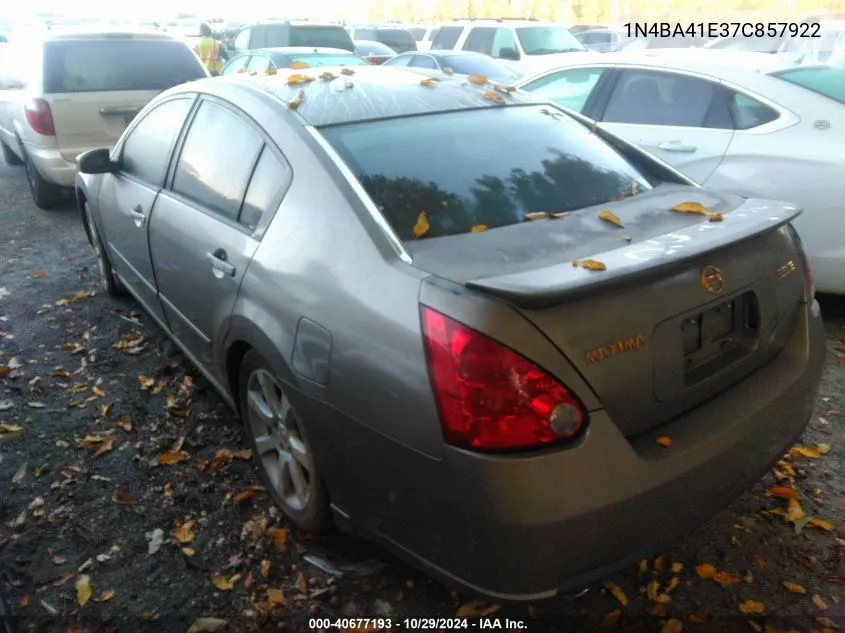 2007 Nissan Maxima 3.5 Se VIN: 1N4BA41E37C857922 Lot: 40677193