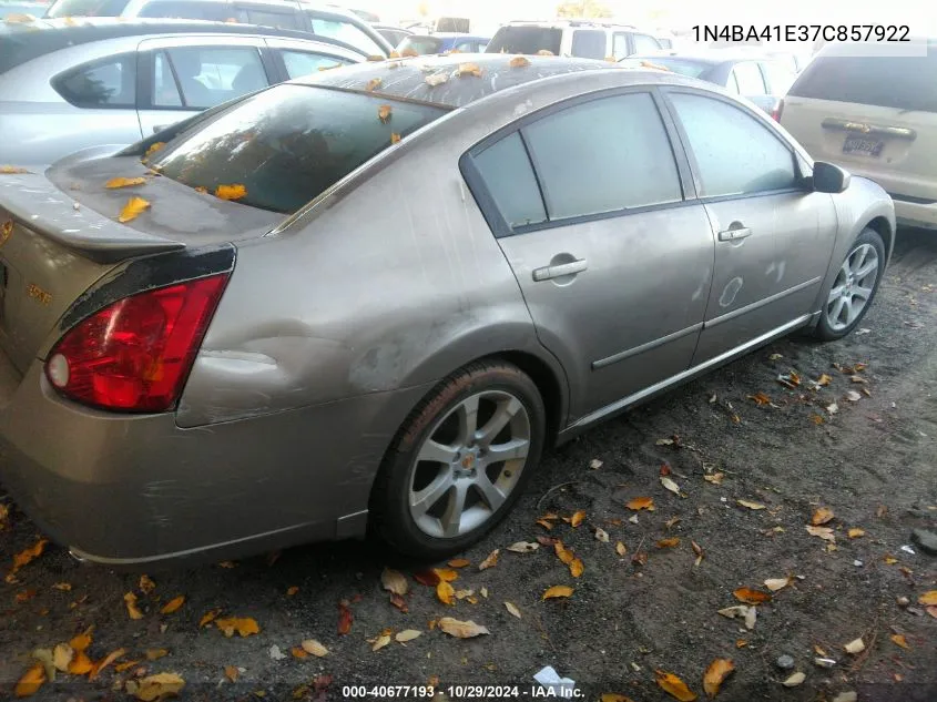 2007 Nissan Maxima 3.5 Se VIN: 1N4BA41E37C857922 Lot: 40677193