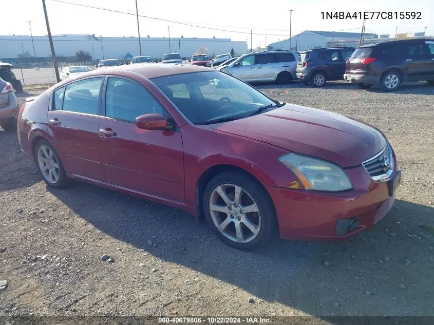 2007 Nissan Maxima 3.5 Se VIN: 1N4BA41E77C815592 Lot: 40679808