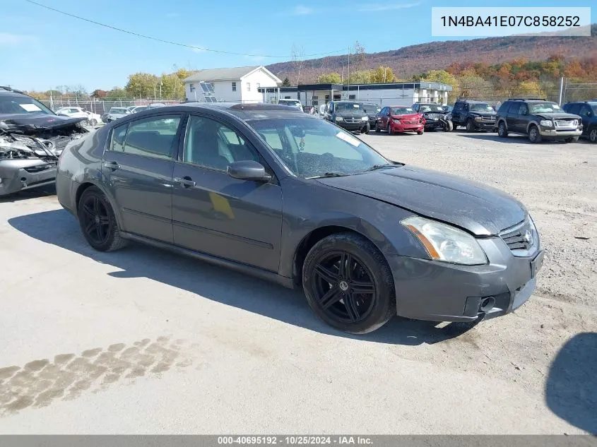 2007 Nissan Maxima 3.5 Sl VIN: 1N4BA41E07C858252 Lot: 40695192