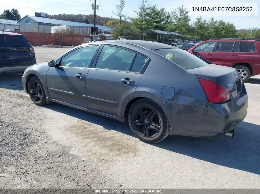 2007 Nissan Maxima 3.5 Sl VIN: 1N4BA41E07C858252 Lot: 40695192