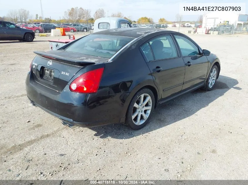 2007 Nissan Maxima 3.5 Se VIN: 1N4BA41E27C807903 Lot: 40715118