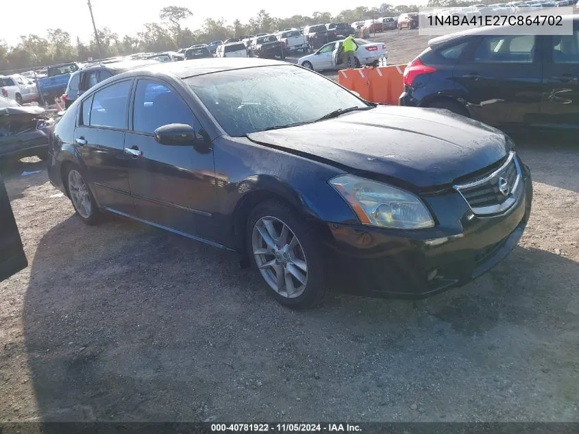 2007 Nissan Maxima 3.5 Sl VIN: 1N4BA41E27C864702 Lot: 40781922