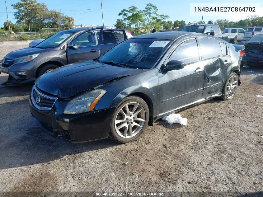 2007 Nissan Maxima 3.5 Sl VIN: 1N4BA41E27C864702 Lot: 40781922