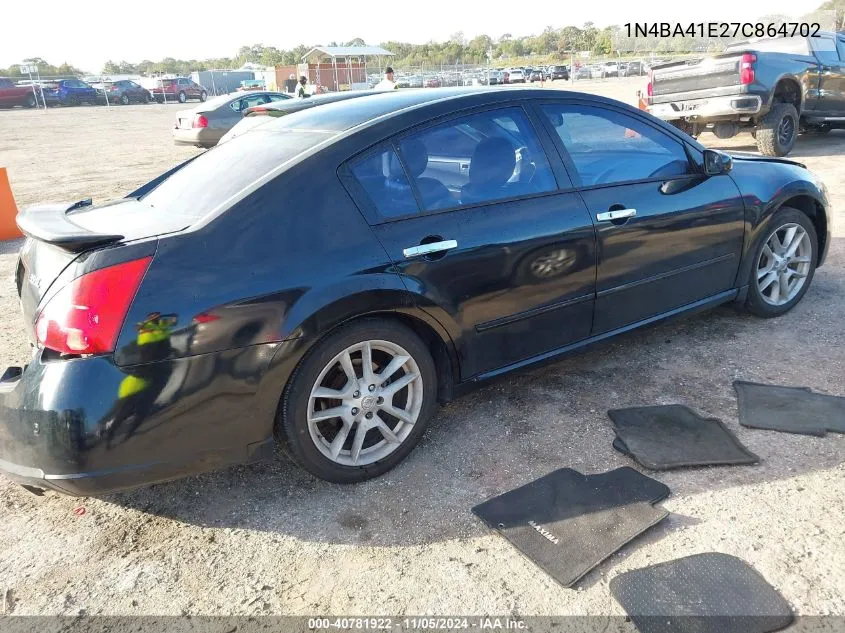 2007 Nissan Maxima 3.5 Sl VIN: 1N4BA41E27C864702 Lot: 40781922