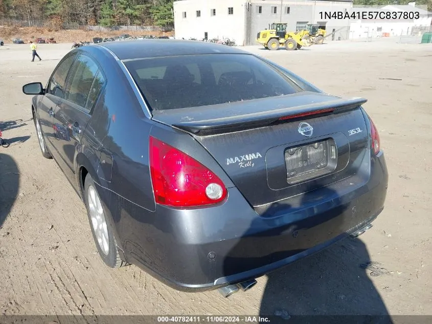 2007 Nissan Maxima 3.5 Sl VIN: 1N4BA41E57C837803 Lot: 40782411